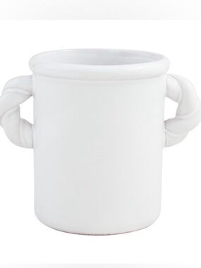 MUD PIE NWT  NWT
Twisted Handle Utensil Crock -white